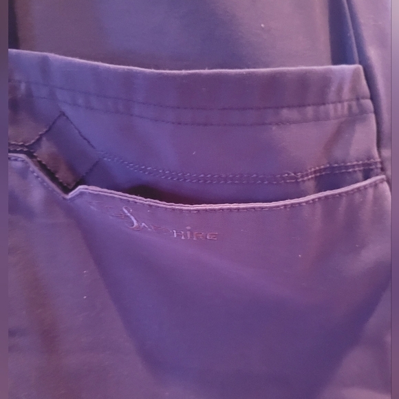 SAPPHIRE Navy Blue Scrub Set, Top XL And Pants Large Petite - Picture 6 of 16